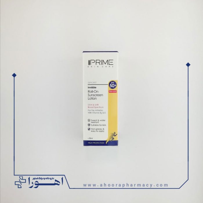 لوسیون رولی ضد آفتاب SPF50 پرایم فاقد رنگ 50 میلی لیتر