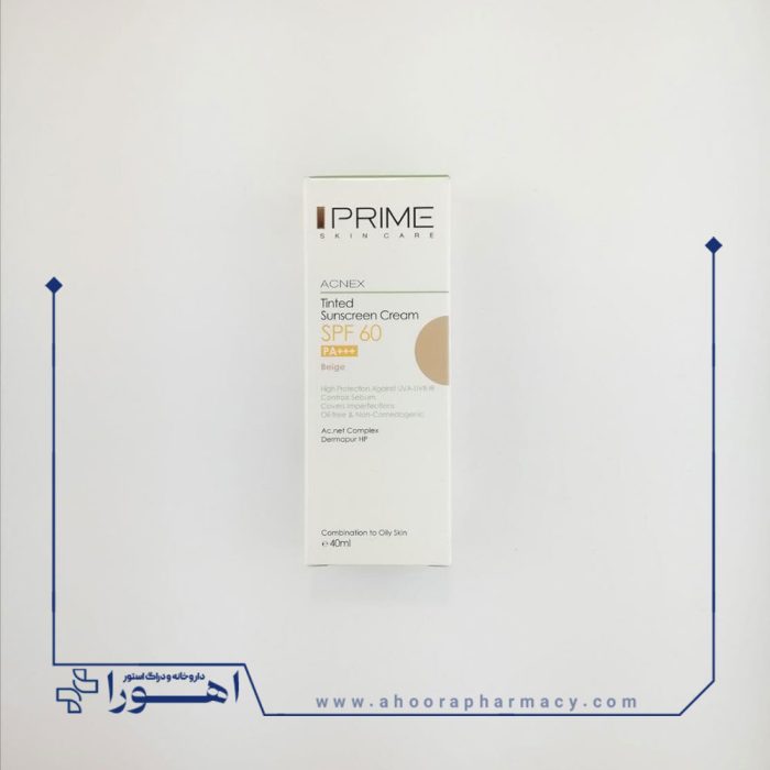کرم ضد آفتاب رنگی فاقد چربی پرایم SPF60 بژ 40 میلی لیتر