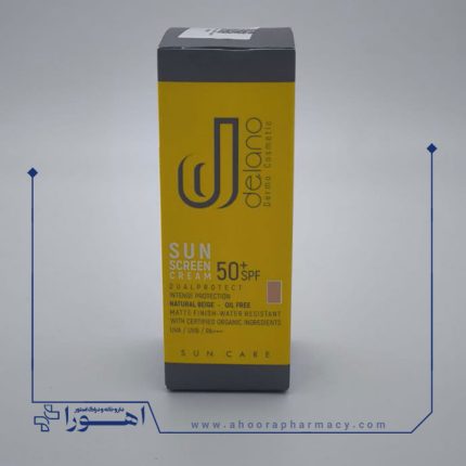 کرم ضد آفتاب SPF50 دلانو مناسب پوست چرب - بژ طبیعی