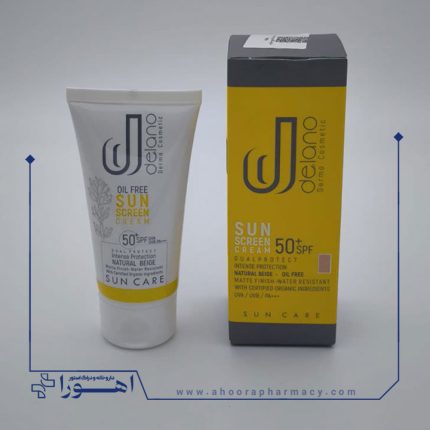 کرم ضد آفتاب SPF50 دلانو مناسب پوست چرب - بژ طبیعی