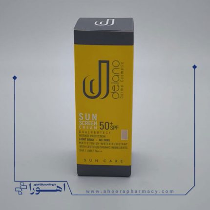 کرم ضد آفتاب دلانو بژ روشن مناسب پوست چرب با SPF50