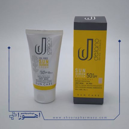 کرم ضد آفتاب دلانو بژ روشن مناسب پوست چرب با SPF50