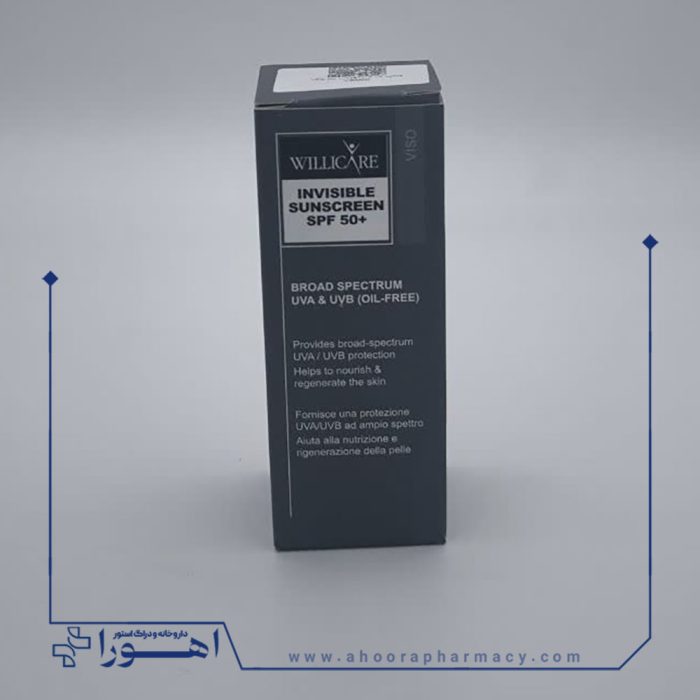 کرم ضد آفتاب ویلی کر با SPF50 بی رنگ و فاقد چربی