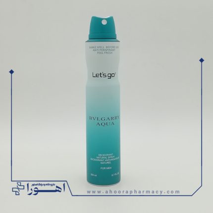 اسپری دئودورانت آقایان لتس گو مدل Aqua Bvlgarry حجم 200 میلی لیتر